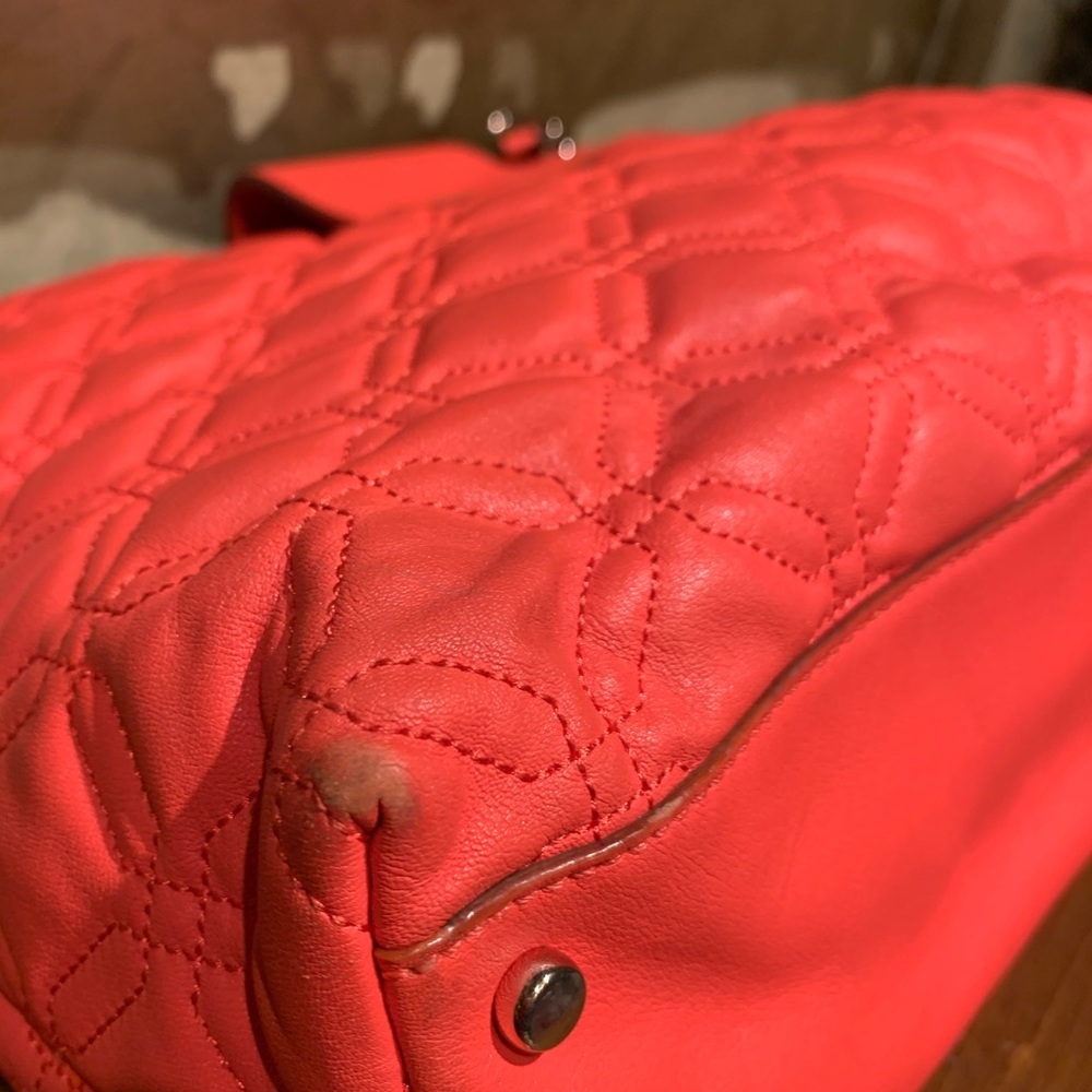 Kate Spade Quilted Aston Court Coral Leather&Chain - Picture 15 of 15